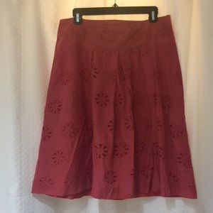 Banana Republic Red Eyelet Skirt